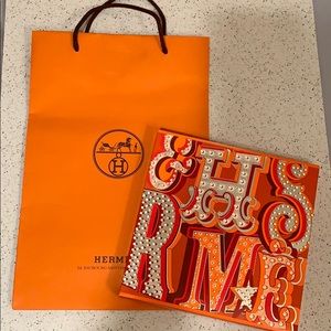 Authentic Hermes shopping bag and scarf gift box